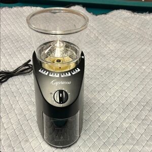 Capresso Black Electric Coffee Grinder with Adjustable Settings